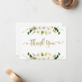 Bloemen bedankje, groen notitiekaartje (Voorkant / Achterkant in situ)