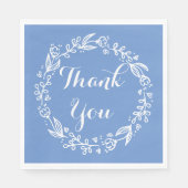 Bloemen Bedankt Blauwe Korenbloem Bloemen Krans Servetten (Voorkant)
