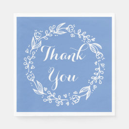 Bloemen Bedankt Blauwe Korenbloem Bloemen Krans Servetten