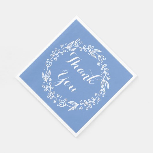 Bloemen Bedankt Blauwe Korenbloem Bloemen Krans Servetten (Hoek)