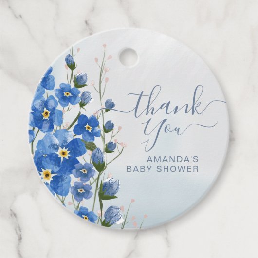 Bloemen Bedankt Boy Baby in Bloom Shower Bedankjes Labels (Voorkant)