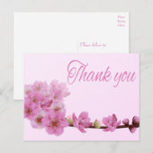 Bloemen Bedankt Cherry Blossom Flower Paarse Roze Briefkaart (Voorkant / Achterkant)