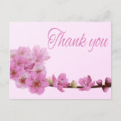 Bloemen Bedankt Cherry Blossom Flower Paarse Roze Briefkaart