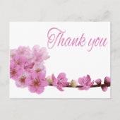 Bloemen Bedankt Cherry Blossom Flower Paarse Roze Briefkaart (Voorkant)