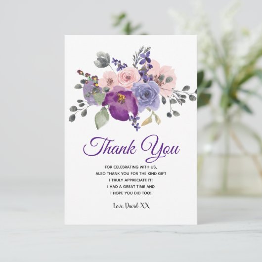 bloemen bedankt je kaartje (Staand voorkant)