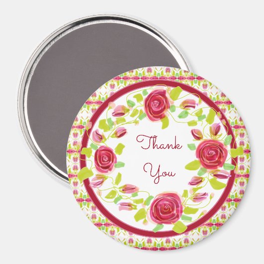  bloemen bedankt magneet (Voorkant / Achterkant)