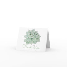 Bloemen Bedankt Mint Green Succulent Waterverf