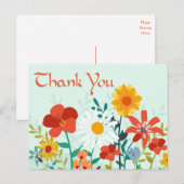 Bloemen Bedankt Mint Green Wildflowers Briefkaart (Voorkant / Achterkant)