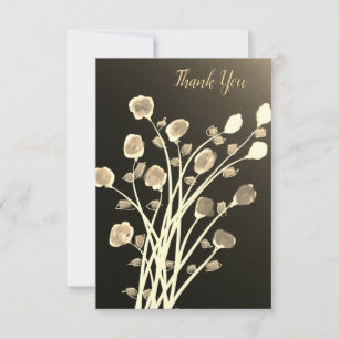 Bloemen Bedankt Opmerking Kaart in Browns