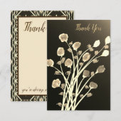 Bloemen Bedankt Opmerking Kaart in Browns (Voorkant / Achterkant)