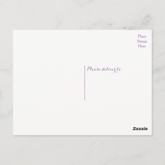 Bloemen Bedankt Paarse bloemen & groene bladeren Briefkaart (Achterkant)