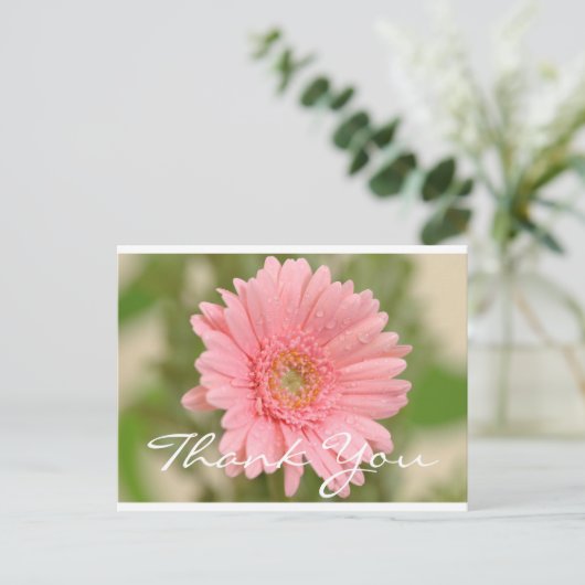 Bloemen Bedankt Pink Gerbera Daisy Flower Briefkaart (Staand voorkant)