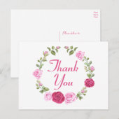 Bloemen Bedankt Pink Rose Botanische Tuin Briefkaart (Voorkant / Achterkant)