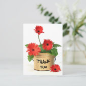 Bloemen Bedankt Red Gerbera Daisy Flower Briefkaar Briefkaart (Staand voorkant)