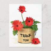 Bloemen Bedankt Red Gerbera Daisy Flower Briefkaar Briefkaart (Voorkant)