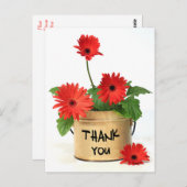 Bloemen Bedankt Red Gerbera Daisy Flowers Briefkaart (Voorkant / Achterkant)