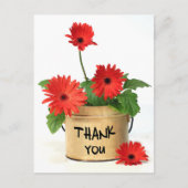 Bloemen Bedankt Red Gerbera Daisy Flowers Briefkaart (Voorkant)