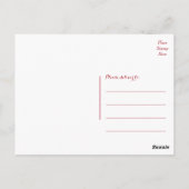 Bloemen Bedankt Rode Bourgogne & Roze Bloem Briefkaart (Achterkant)