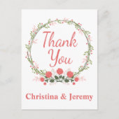 Bloemen Bedankt Roos Bloemenkrans Gepersonaliseerd Briefkaart (Voorkant)