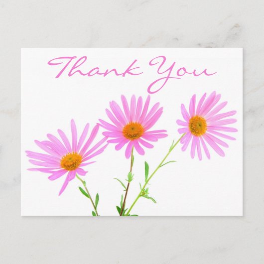 Bloemen Bedankt Roze Lavendel Daisy Flower Briefkaart (Voorkant)