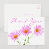 Bloemen Bedankt Roze Lavendel Daisy Flowers Briefkaart (Voorkant / Achterkant)