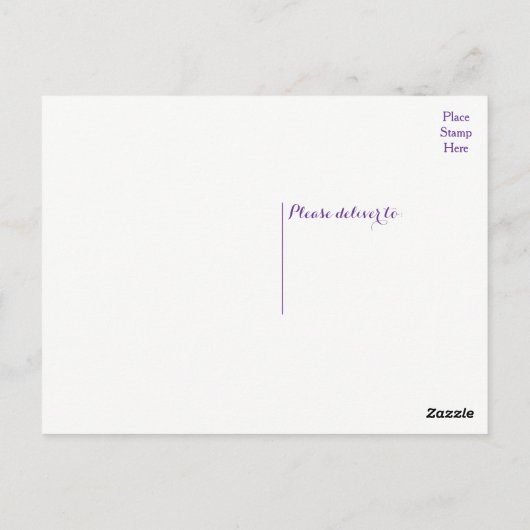 Bloemen Bedankt Waterverf Purple Flowers Briefkaart (Achterkant)