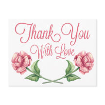 Bloemen Bedankt Waterverf Roze Rozenbloem