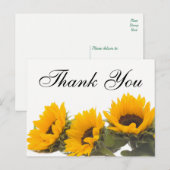 Bloemen Bedankt Zonnebloem Geel Groene Bloemen Briefkaart (Voorkant / Achterkant)