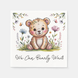 Bloemen Beer kunnen we nauwelijks wachten Baby sho Servet