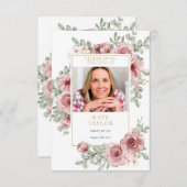 Bloemen begrafenis gebed foto kaart (Voorkant / Achterkant)