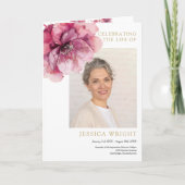 Bloemen begrafenis herdenking volgorde van dienst programma (Voorkant)