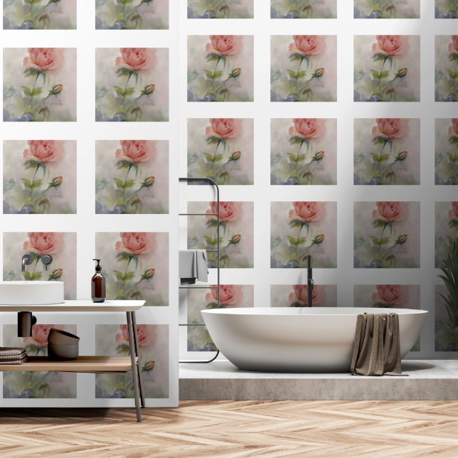 Bloemen Behang  (Badkamer)