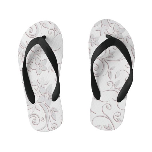 Bloemen behang 1 kinder teenslippers (Voetbed)