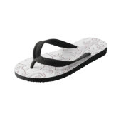 Bloemen behang 1 kinder teenslippers (Schuin)