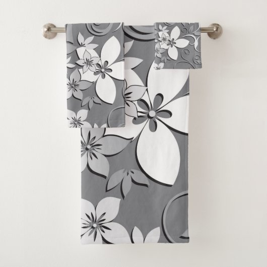 Bloemen behang 2 bad handdoek (Insitu)