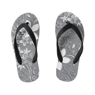 Bloemen behang 2 kinder teenslippers