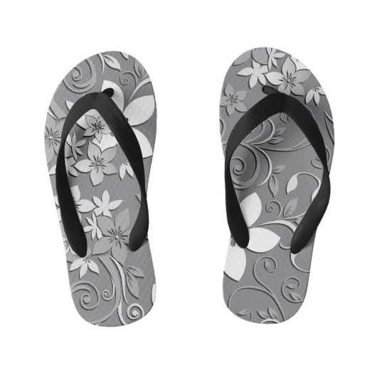 Bloemen behang 2 kinder teenslippers (Voetbed)