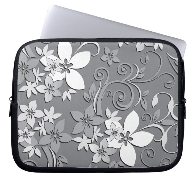 Bloemen behang 2 laptop sleeve (Voorkant)