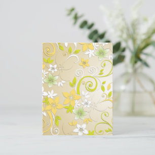 Bloemen behang 3 briefkaart
