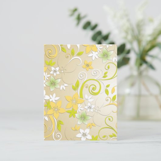 Bloemen behang 3 briefkaart (Staand voorkant)
