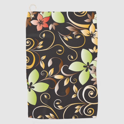 Bloemen behang 4 golfhanddoek (Voorkant)