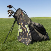 Bloemen behang 4 golfhanddoek (Groen)