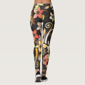 Bloemen behang 4 leggings (Achterkant)