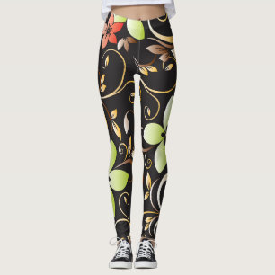 Bloemen behang 4 leggings