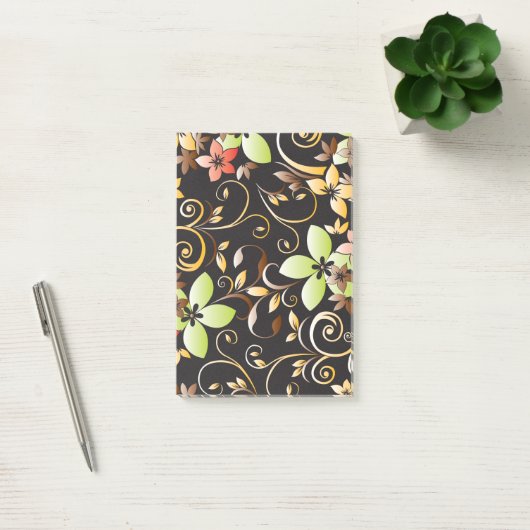 Bloemen behang 4 post-it® notes (Kantoor)