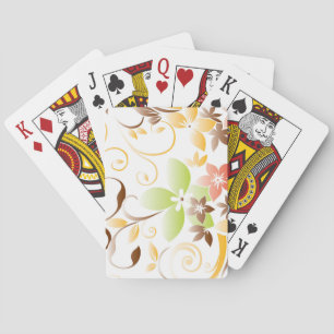 Bloemen behang 5 pokerkaarten
