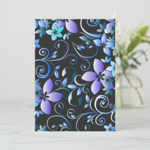 Bloemen behang 6 bedankkaart