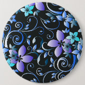 Bloemen behang 6 ronde button 6,0 cm (Voorkant)