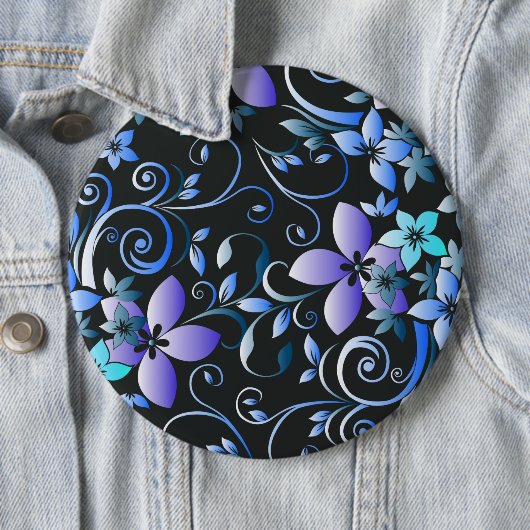 Bloemen behang 6 ronde button 6,0 cm (In situ)