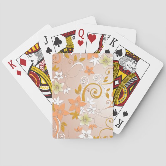 Bloemen behang 8 pokerkaarten (Achterkant)